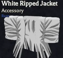 White Ripped Jacket rare Body accessory in Bizarre Lineage