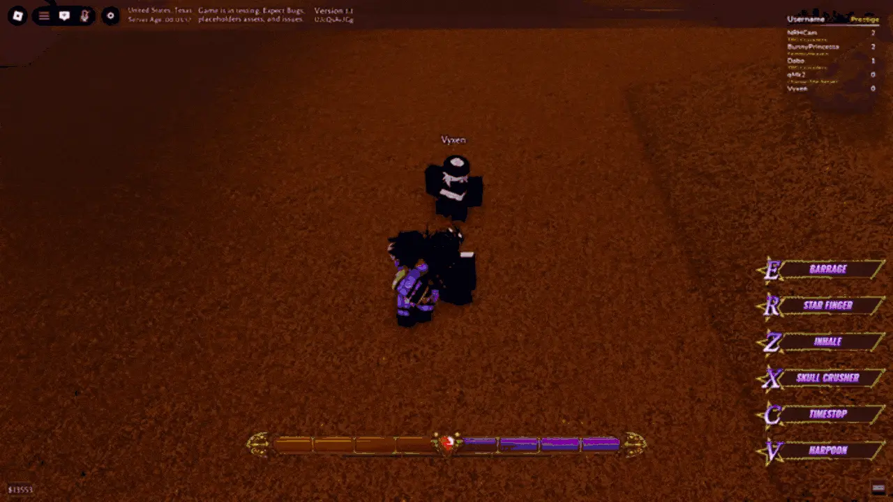 Star Platinum idle animation in Bizarre Lineage