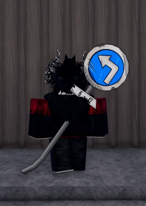 Stop Sign weapon from DIO Raid Shop in Bizarre Lineage